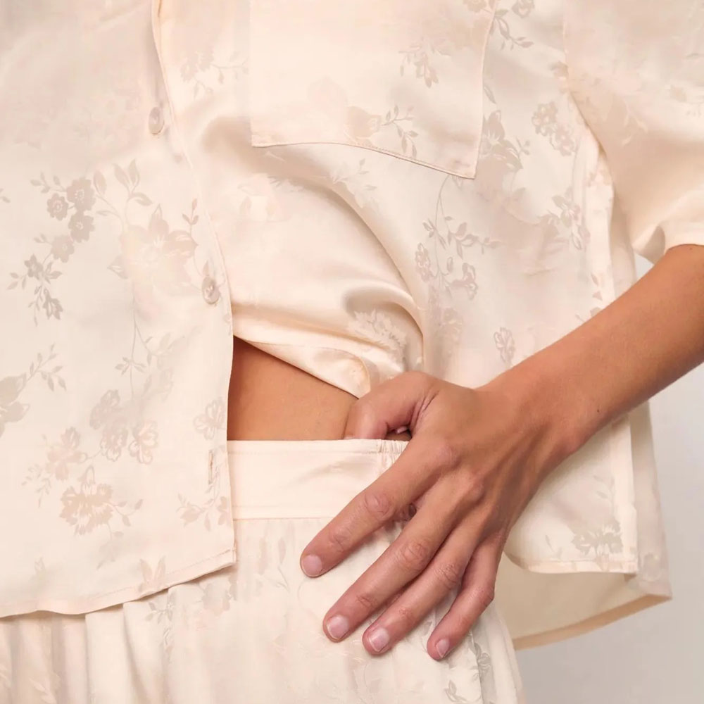 Washable Silk Wide Leg Pant PJ Set