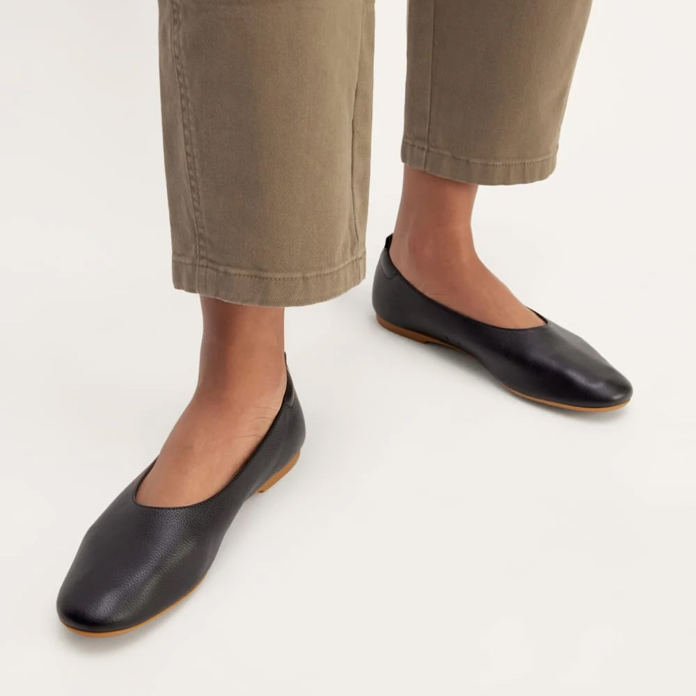 Soft leather ballet flats that pack flat, perfect for comfortable sightseeing and carry-on travel