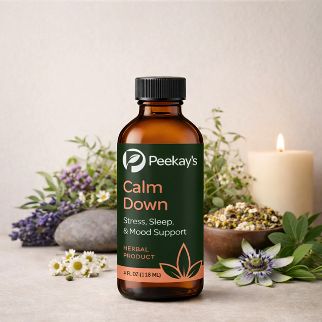 Peekays Calm Down natural sleep aid for stress and relaxation