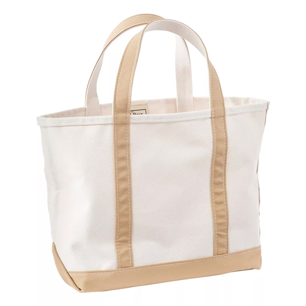 LL Bean canvas tote bag used as a spacious carry-on travel bag